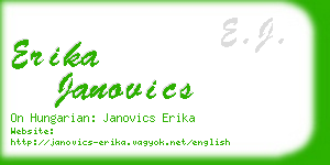 erika janovics business card